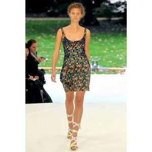 Runway Erdem Abstract Watercolor Floral Print Dress Size 8 Retail‎ $3250